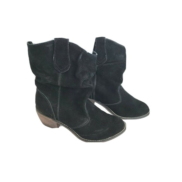 Steve Madden • black suede 2.5" Heel P-Turner Ankle Boots  Women's Size 10 - Picture 1 of 8